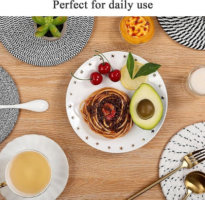 SHACOS 8 Inch Trivets for Hot Dishes 6 Pieces Heat-Resistant Trivet Set, Cotton Trivets Mats for Kitchen, Hot Pads for Countertops Table, Farmhouse Home Decor Essentials, Black