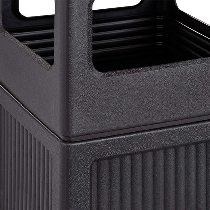 Safco Canmeleon Trash Can, 38 Gallons, Indoor and Outdoor Use, Durable & Weather-Resistant Commercial Garbage Can with Ashtray, Black