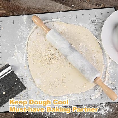 Koville African Natural Marble Rolling Pin, Non-Stick Polished Dough Roller