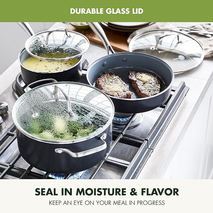 GreenPan 12 Piece Nonstick Swift Cookware Set, Ceramic PFAS-Free Pots & Pans