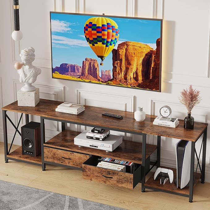 GYIIYUO TV Stand with Fabric Drawer