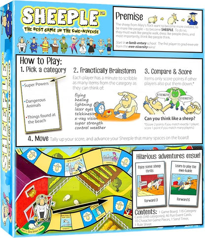 SHEEPLE™ - Where Great Minds Think Alike - Funny Word Association Party Game - Easy to Learn & Play Family Board Game - for Adults, for Teens, and for Kids - All Ages 8 & Up, 3-12 Players