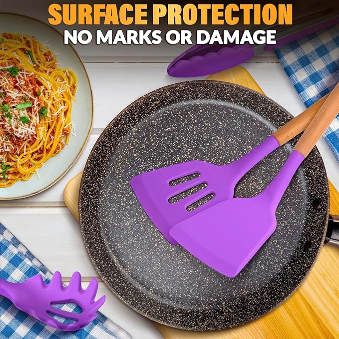 12 Pcs Purple Kitchen Utensils Set