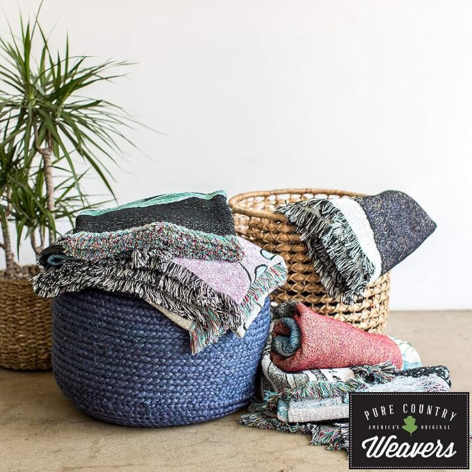 Pure Country Weavers Plaid Blanket Freshwater - Patterns Gift Tapestry Throw Woven from Cotton - Made in The USA (72x54)