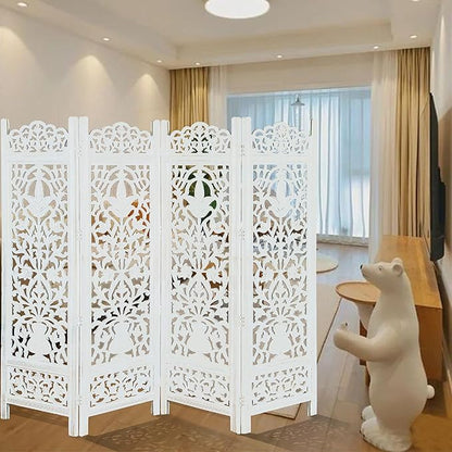 Lightnpro 4-Panel Wooden Room Divider 72"×72"