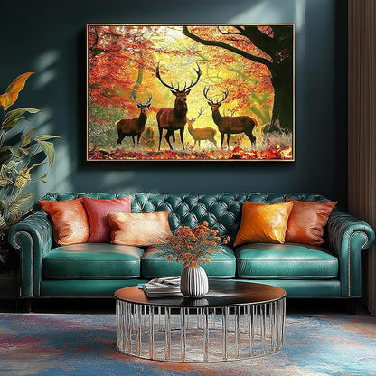 1000 Piece Jigsaw Puzzle for Adults - Autumn Elk Mountain Landscape, Challenging Nature Therapy Puzzle 27.5x19.7 Inch - Difficult & Unique Art Puzzle