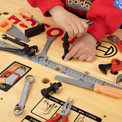 28 Pcs Kids Toy Tool Set Construction Party Supplies Plastic Pretend Play Accessory for Boys with Screwdrivers Pliers Axes Saws