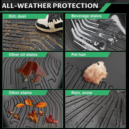 Floor Mats for Chevy Malibu 2013 2014 2015, Also for 2016 Chevrolet Malibu Limited, Custom Fit 1st & 2nd Row Mats & Cargo Liner, Waterproof Anti-Slip, TPE Floor Mats for 8th gen Malibu LS LT LTZ Eco