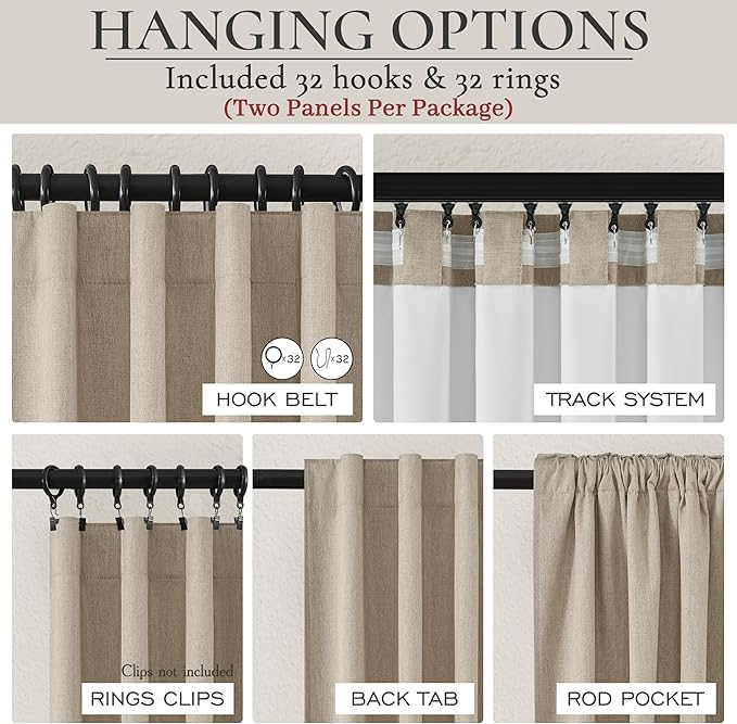 GreyBeige Modern Neutral 92 Inch Blackout Sliding Glass Door Curtains Light and