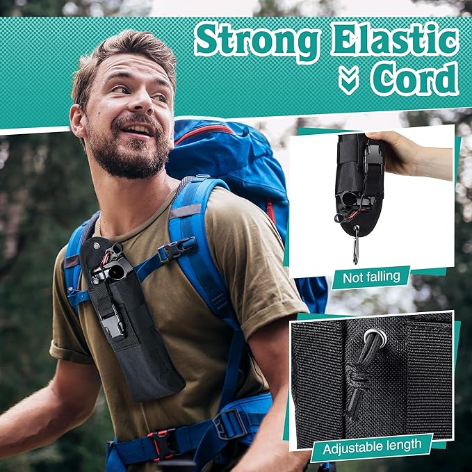 Bear Spray Holster with Quick Release Buckle (Spray Not Included), Nylon Holster with Hook & Loop for 7.9 & 9.2fl Oz Canister, Portable Pouch & Elastic Cord Design for Hiking Camping, Outdoor