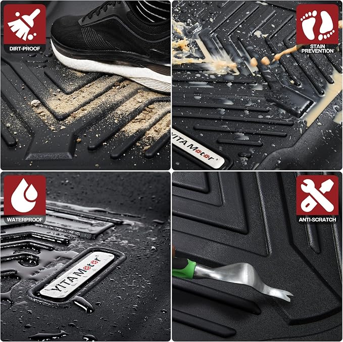 YITAMOTOR Floor Mats Compatible with 2016-2022 Honda Pilot, Custom Fit Floor Liners for Honda Pilot Accessories, 1st & 2nd Row All Weather Protection