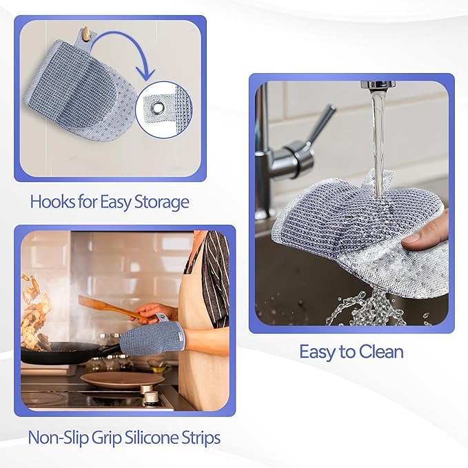 Casa Platino Silicone Oven Mitts & Potholders, 4-Piece – Pot Holders
