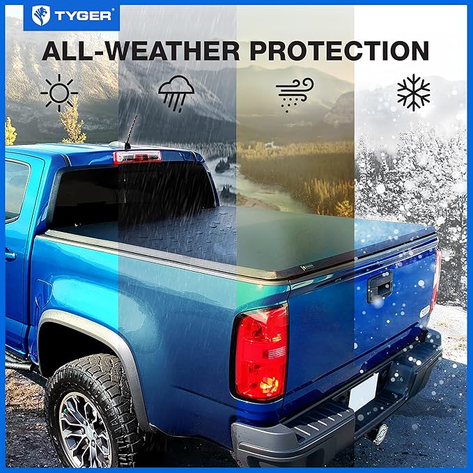 Tyger Auto T3 Soft Tri-fold Truck Bed Tonneau Cover Compatible with 2022-2026 Nissan Frontier | 5' (60") Bed | TG-BC3N1057