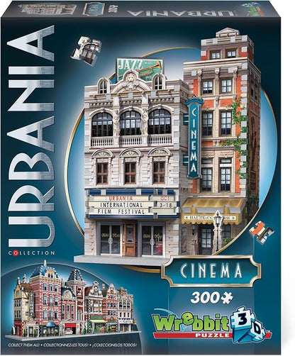 Wrebbit3D Cinema 3D Puzzle | Urbania Collection | 300 Jigsaw Puzzle Pieces | Charming and Unique Streetscape of a Small Town
