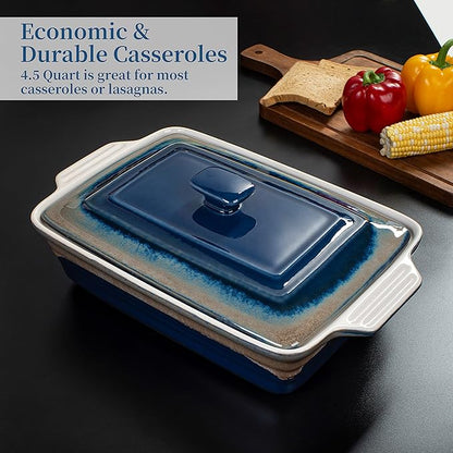 LOVECASA 4.5 Quart Ceramic Casserole Dish
