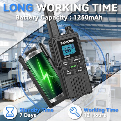 SAMCOM Group Call Walkie Talkies, FWCN30A 2 Way Radio Long Range, 22 Channel