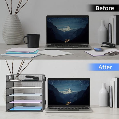 Supeasy 5 Trays Paper Organizer Letter Tray