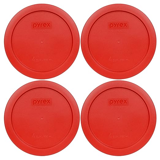 Pyrex 7201-PC 4-Cup Poppy Red Food Storage Replacement Lid