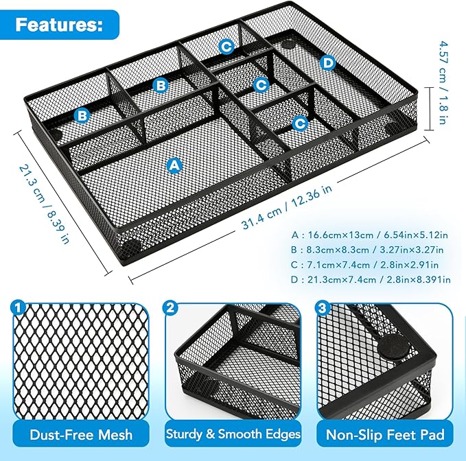 shenee Desk Drawer Organizer Tray, Drawer Organizer