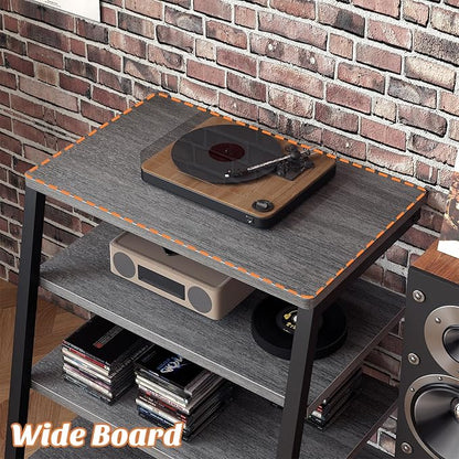 Besiost AV Media Stand with Outlets, Media Console with LED Lights, Stereo