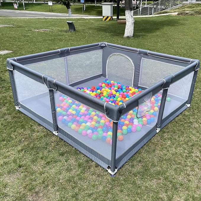 Gaorui Large Kids Baby Ball Pit - Portable Indoor Outdoor Baby Playpen Toddlers Children Safety Play Yard Fun Activities Popular Toys (Not Includes Balls)