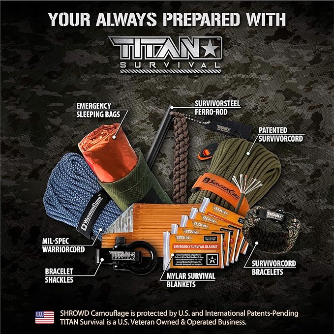 TITAN Survival - Mylar Survival Blankets 5 Pack - 90% Heat Retention & Waterproof Design - Emergency Blanket Cold Weather Protection & Survival Kits - Durable Space Blanket for Outdoor Use