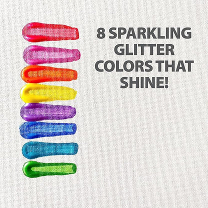 milo Washable Paint for Kids | Sparkle Pearlescent Tempera | Set of 8 Colors 8 oz Bottles | Made in the USA | Washable and Non-Toxic Glitter Art & Craft Poster Paints for Children, Toddlers, Classroom, School, Project