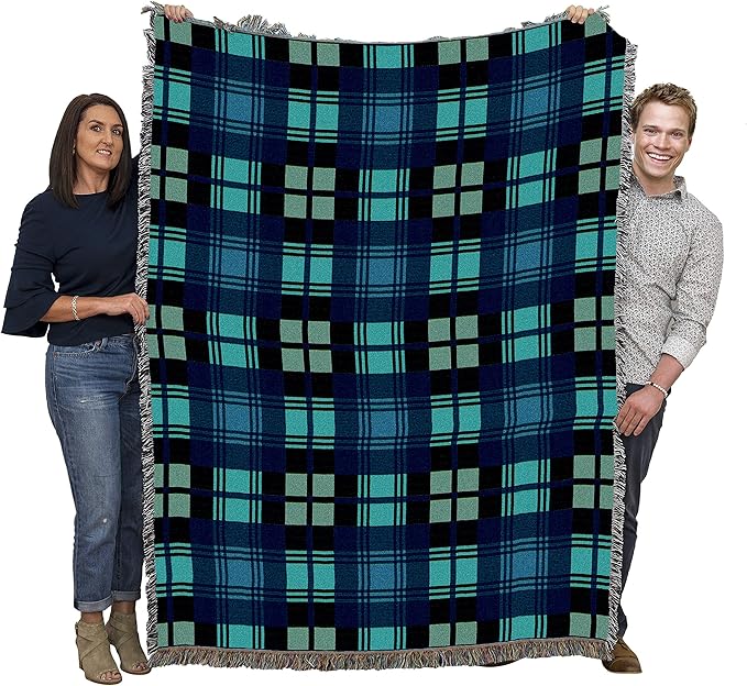 Pure Country Weavers Plaid Blanket Black Watch Tartan - Patterns Gift Tapestry Throw Woven from Cotton - Made in The USA (72x54)
