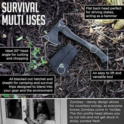 Camping Axe - Camping Hatchet with Sheath -Survival Throwing Axe - Survival Hatchets for Camping and Chopping Wood - Tactical and Survival Hatchet - Bushcraft Axe for Camping