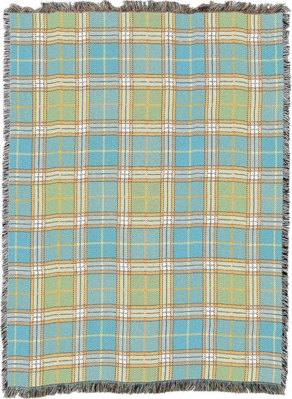 Pure Country Weavers Plaid Blanket Freshwater - Patterns Gift Tapestry Throw Woven from Cotton - Made in The USA (72x54)