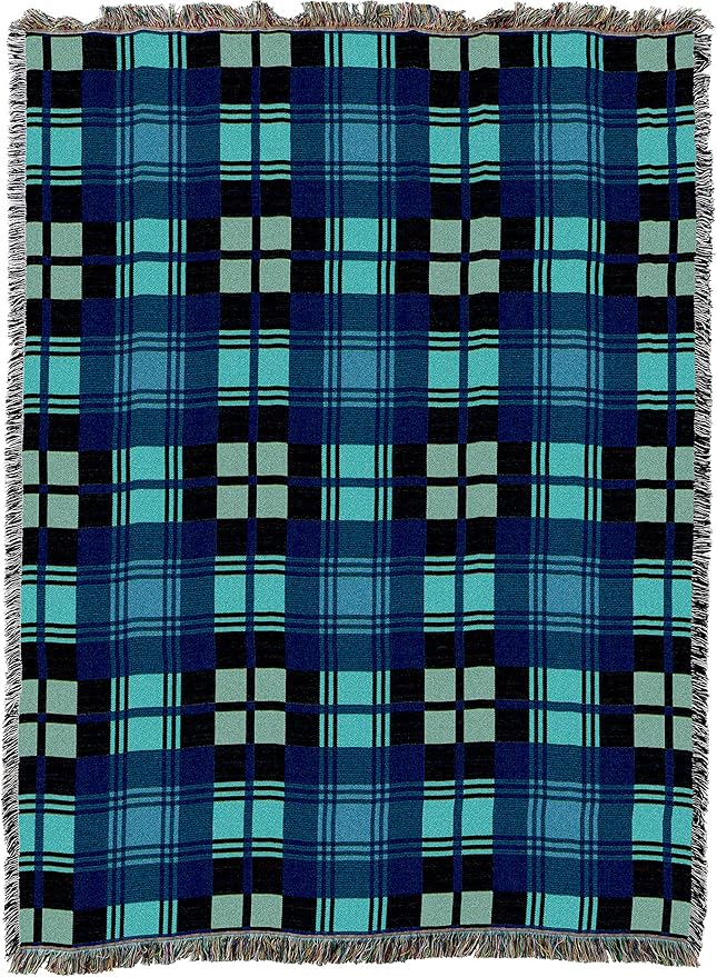 Pure Country Weavers Plaid Blanket Black Watch Tartan - Patterns Gift Tapestry Throw Woven from Cotton - Made in The USA (72x54)