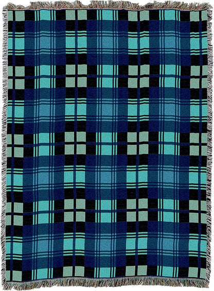 Pure Country Weavers Plaid Blanket Black Watch Tartan - Patterns Gift Tapestry Throw Woven from Cotton - Made in The USA (72x54)