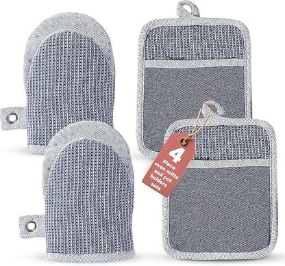 Casa Platino Silicone Oven Mitts & Potholders, 4-Piece – Pot Holders