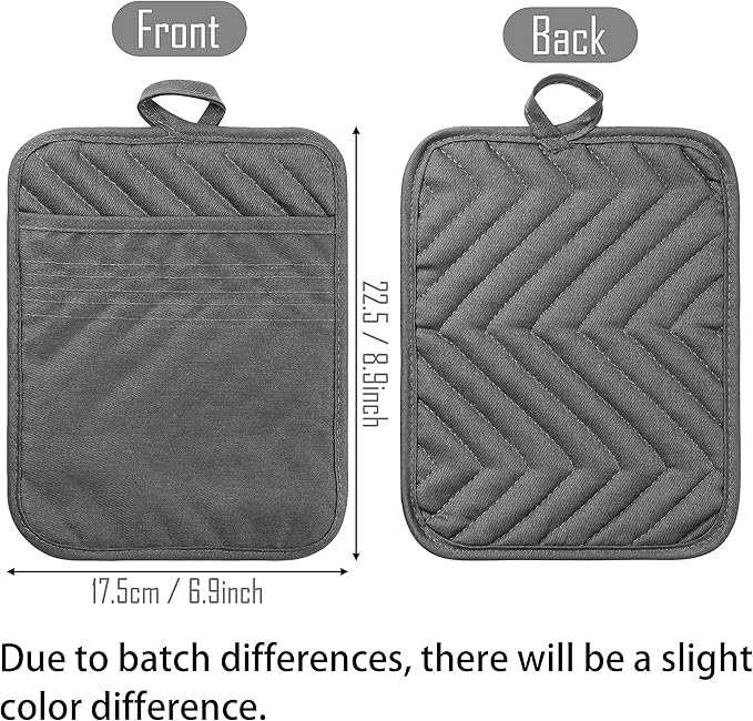 GROBRO7 5Pack Pocket Pot Holders Cotton Heat Resistant Potholder Multipurpose