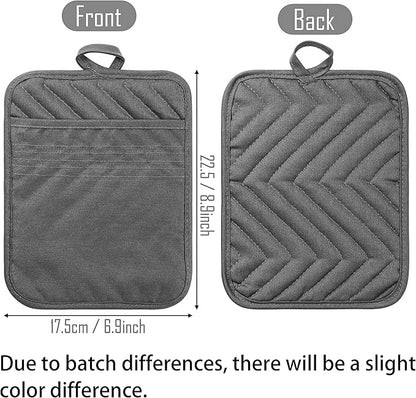 GROBRO7 5Pack Pocket Pot Holders Cotton Heat Resistant Potholder Multipurpose